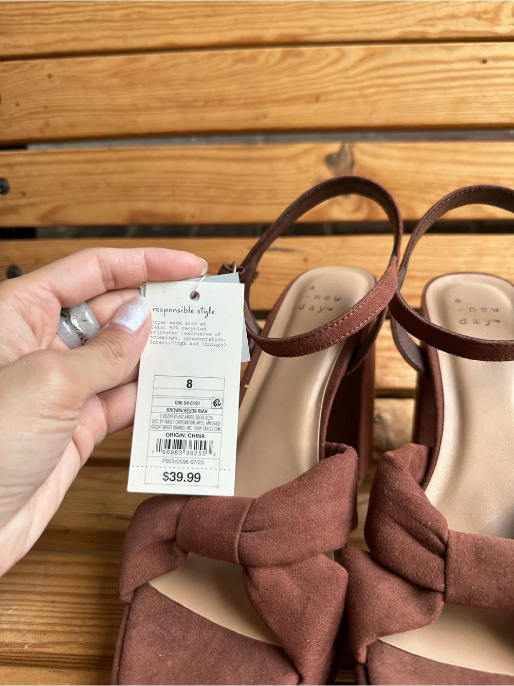 A New Day Brown Knotted Platform Sandals